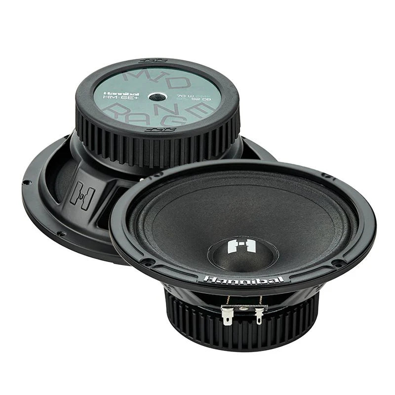 Hannibal HM 6E+ 6.5 Inch Mid Range Speakers Pair - High Performance Car Audio Speakers for Clear Sound - Perfect for Car Audio Systems, Home Theater, and Live Music Performances