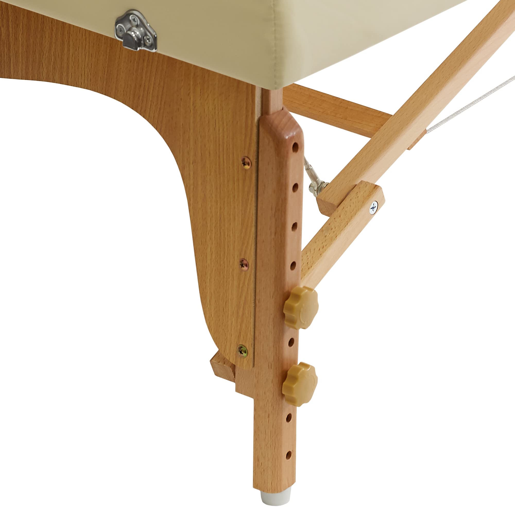 Portable Physical Therapy Massage Table - Adjustable Low Profile Stretching Treatment Mat Platform for Chiropractors & Therapists - Cream - Perfect for Home Use, Clinic Sessions & Professional Treatments