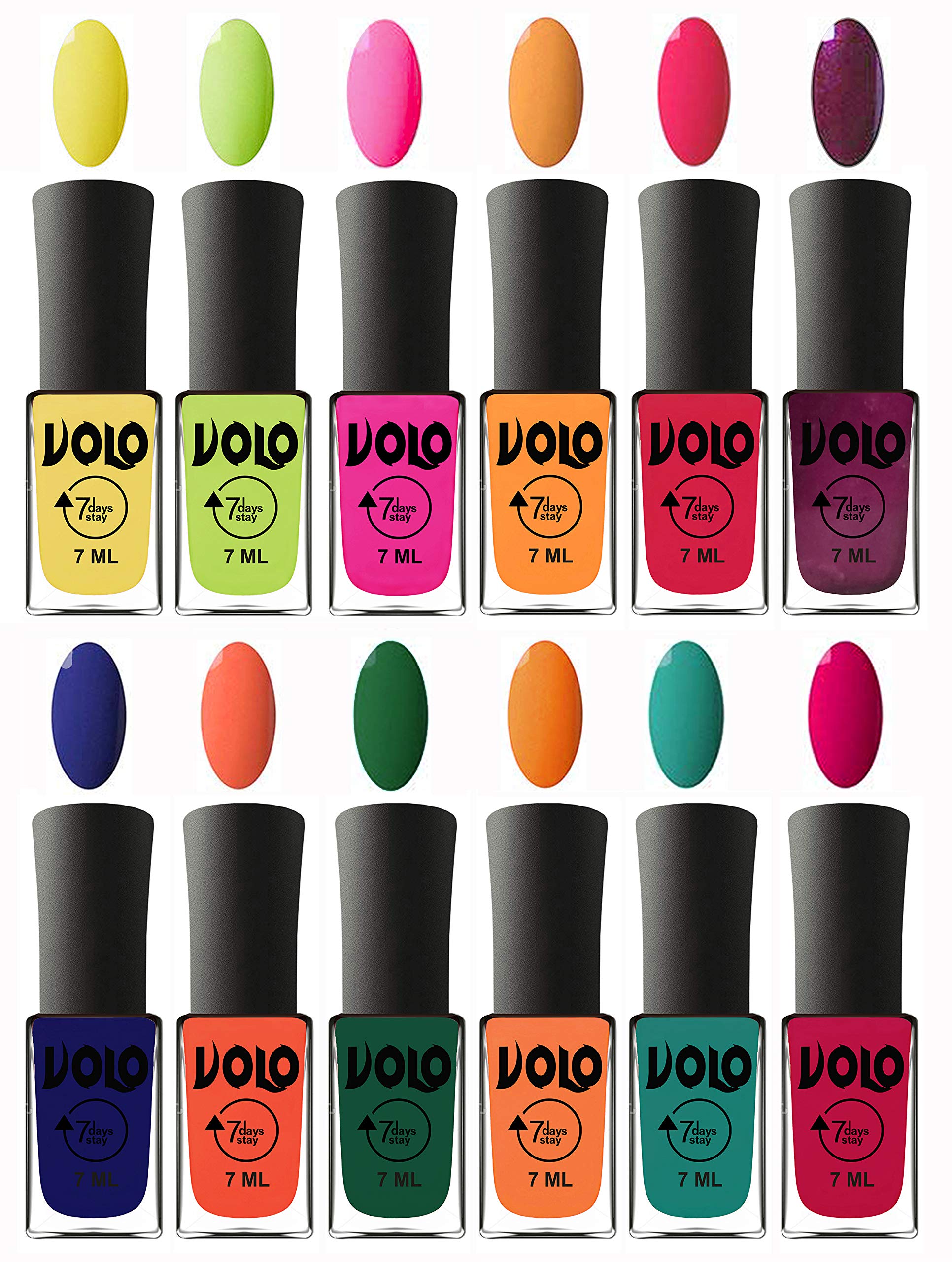 Volo 12-Piece Nail Polish Set - Long Lasting, Non-Toxic Gel Nail Polish Kit with 12 Vibrant Colors for Salon-Quality Manicures at Home | Perfect for Parties, Weddings & Everyday Wear