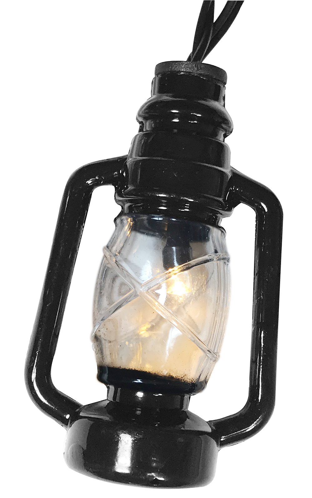 BANBERRY DESIGNS Black LED Lantern String Lights - 10 Battery Operated 3