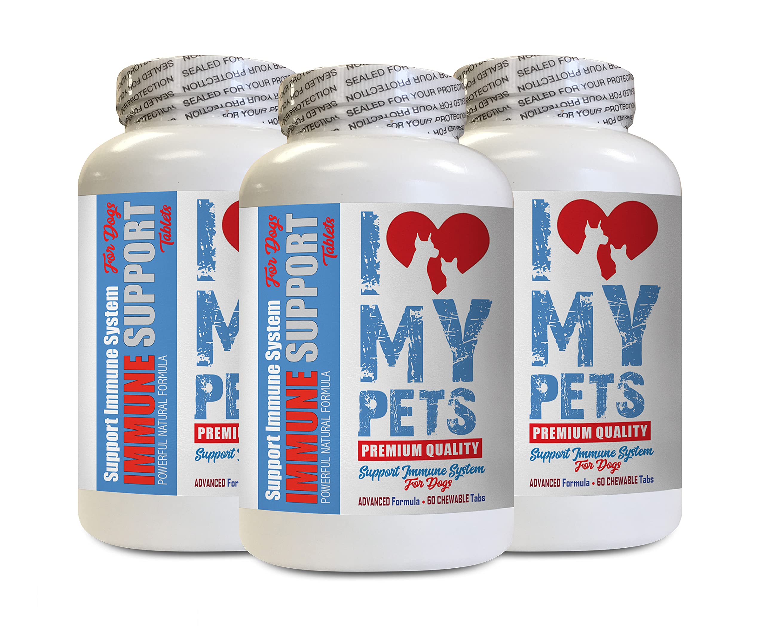 Premium Dog Antioxidant Chews - Immune System Booster for Dogs - Healthy Pet Supplement with Vitamins & Probiotics - 180 Treats (3 Bottles) - Supports Joint Health & Digestion for Active Dogs