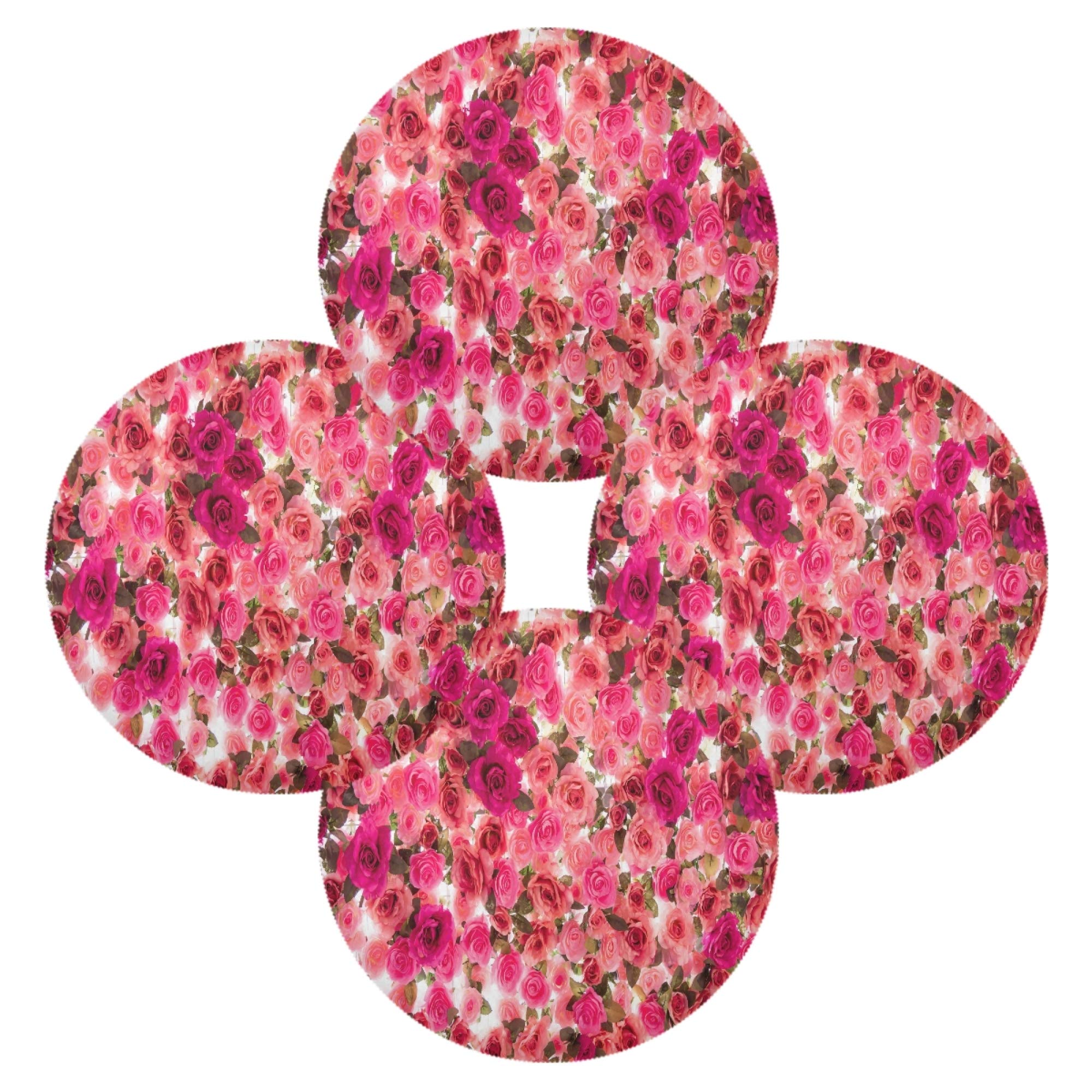 Non-Slip Floral Round Placemats Set of 4 - Washable Rose Pattern Table Mats for Kitchen, Dining Table & Restaurant Use | Perfect for Daily Meals, Dinner Parties & Home Decor