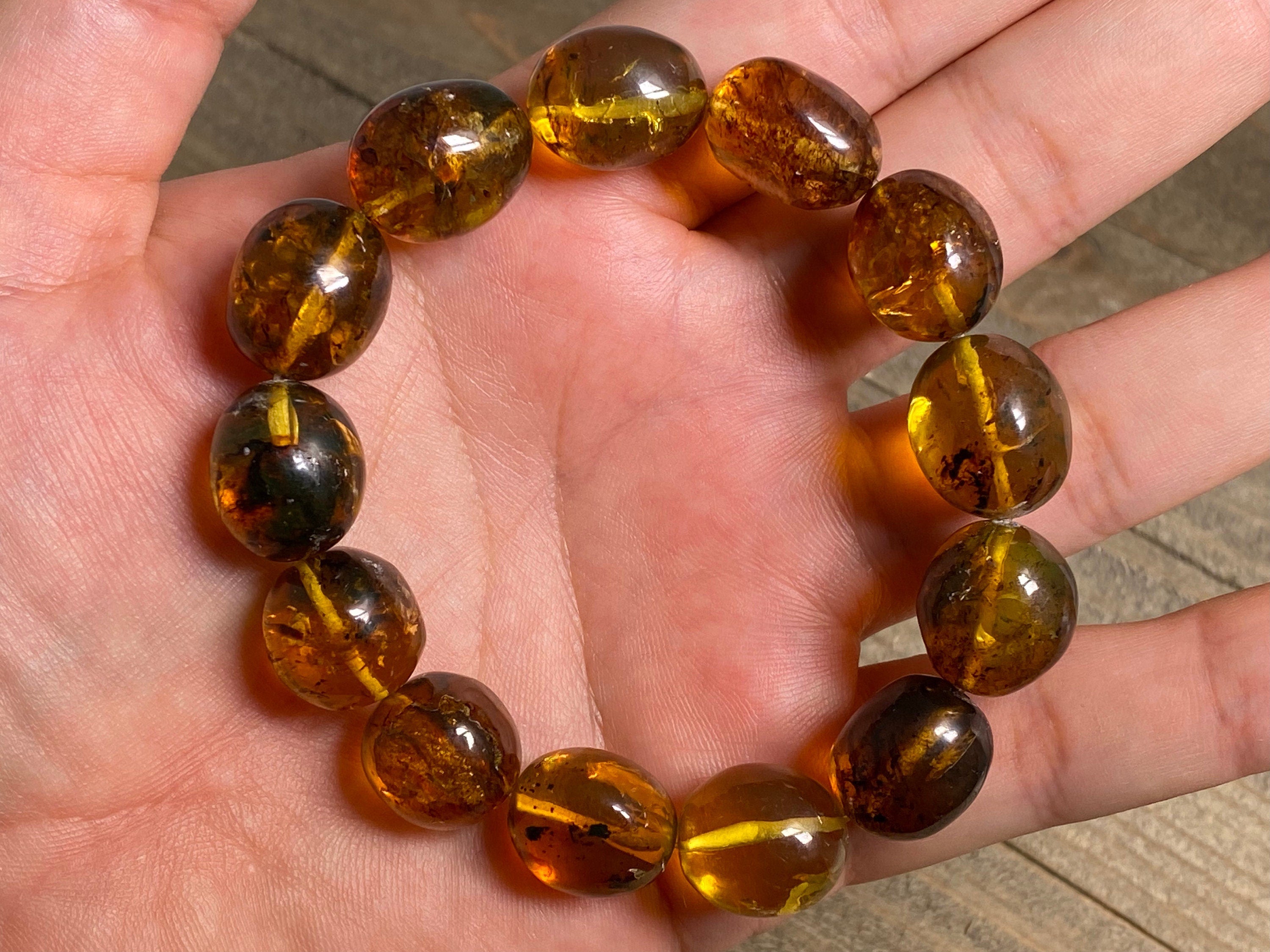 Mexican Amber Crystal Beaded Bracelet - Handmade Healing Stone Jewelry for Women, Natural Gemstone Beads for Stress Relief & Positive Energy - Perfect for Meditation, Yoga & Spiritual Gifts