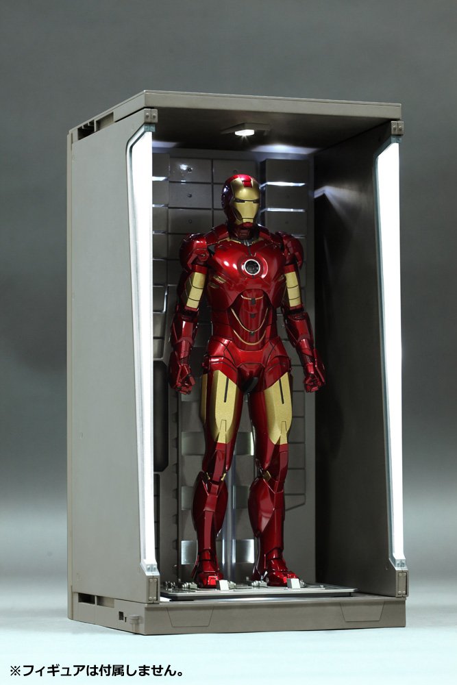 Hot Toys Iron Man 2 Movie Masterpiece 1/6 Scale Hall of Armor Diorama Figure with 7 Stickers - Japan Import - Perfect for Marvel Collectors & Home Display