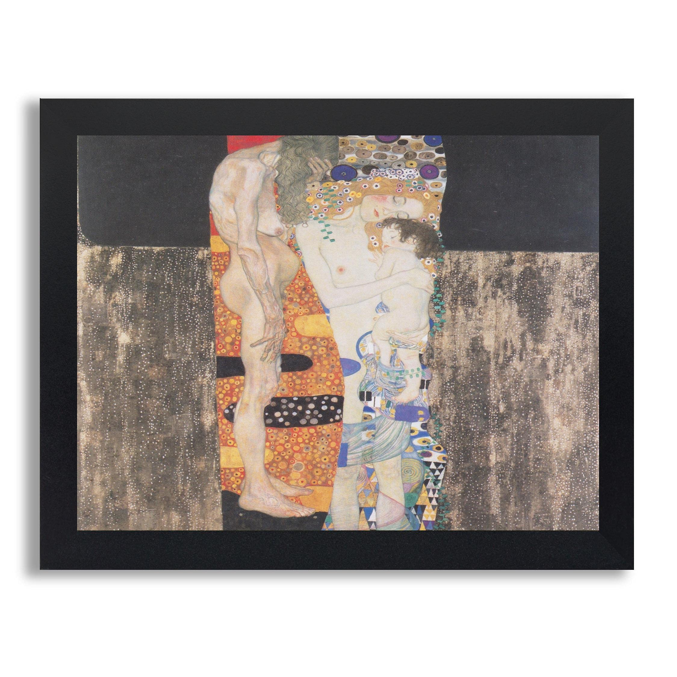 Gustav Klimt The Three Ages of Woman Framed Art Print - Premium Canvas Painting Reproduction in Wood Frame - Elegant Wall Decor for Living Room, Bedroom & Office - Perfect Gift for Art Lovers & Home Decor