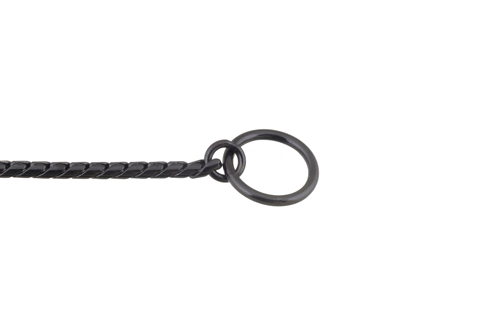 Premium Metal Chain Dog Show Collar - Adjustable Brass Snake Slip Collar for Toy to XL Dogs - 3.8mm Thick Black 20