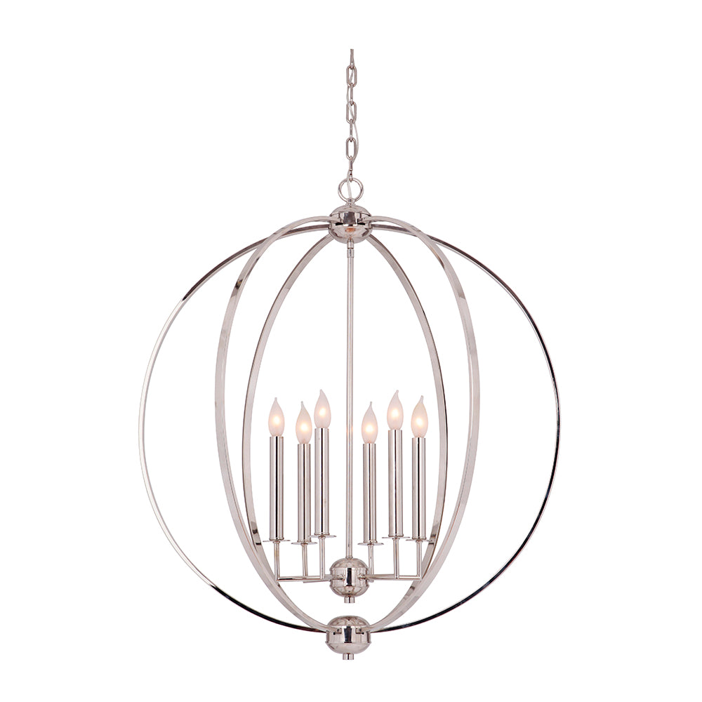 Lucille Six Light Chandelier - Modern Crystal Ceiling Light Fixture for Dining Room, Bedroom & Living Room | Elegant Home Decor Lighting