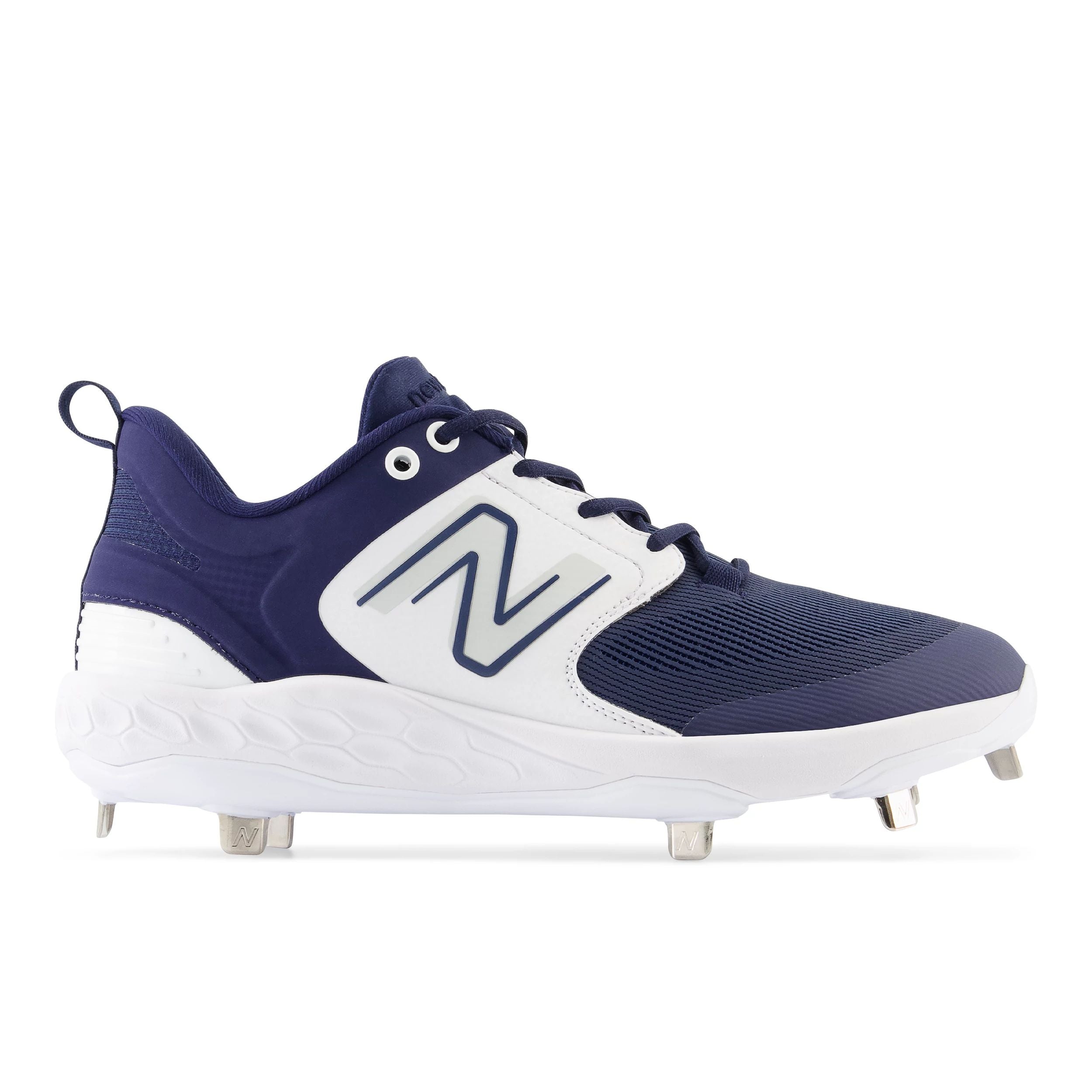 New Balance Fresh Foam 3000v6 Men's Baseball Cleats - Navy/White Low Metal Spikes for Traction & Comfort - Perfect for Baseball Games, Training & Field Sports