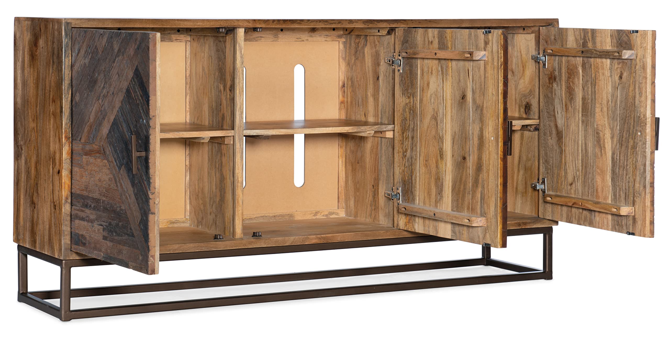 Hooker Furniture Home Entertainment TV Stand with Storage - Modern Media Console for Living Room, Bedroom & Home Theater