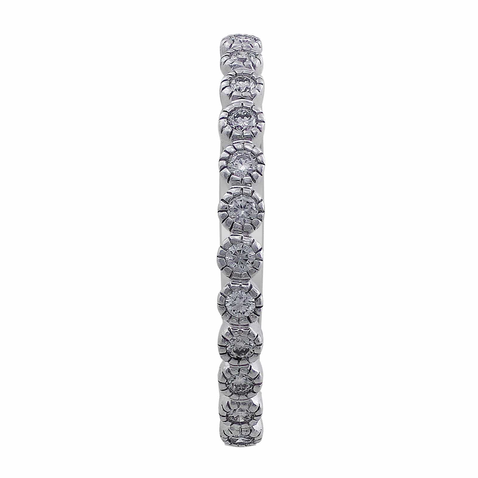14K White Gold Anniversary Band for Women - Elegant Wedding Ring for Her - Perfect for Engagements, Anniversaries & Special Occasions