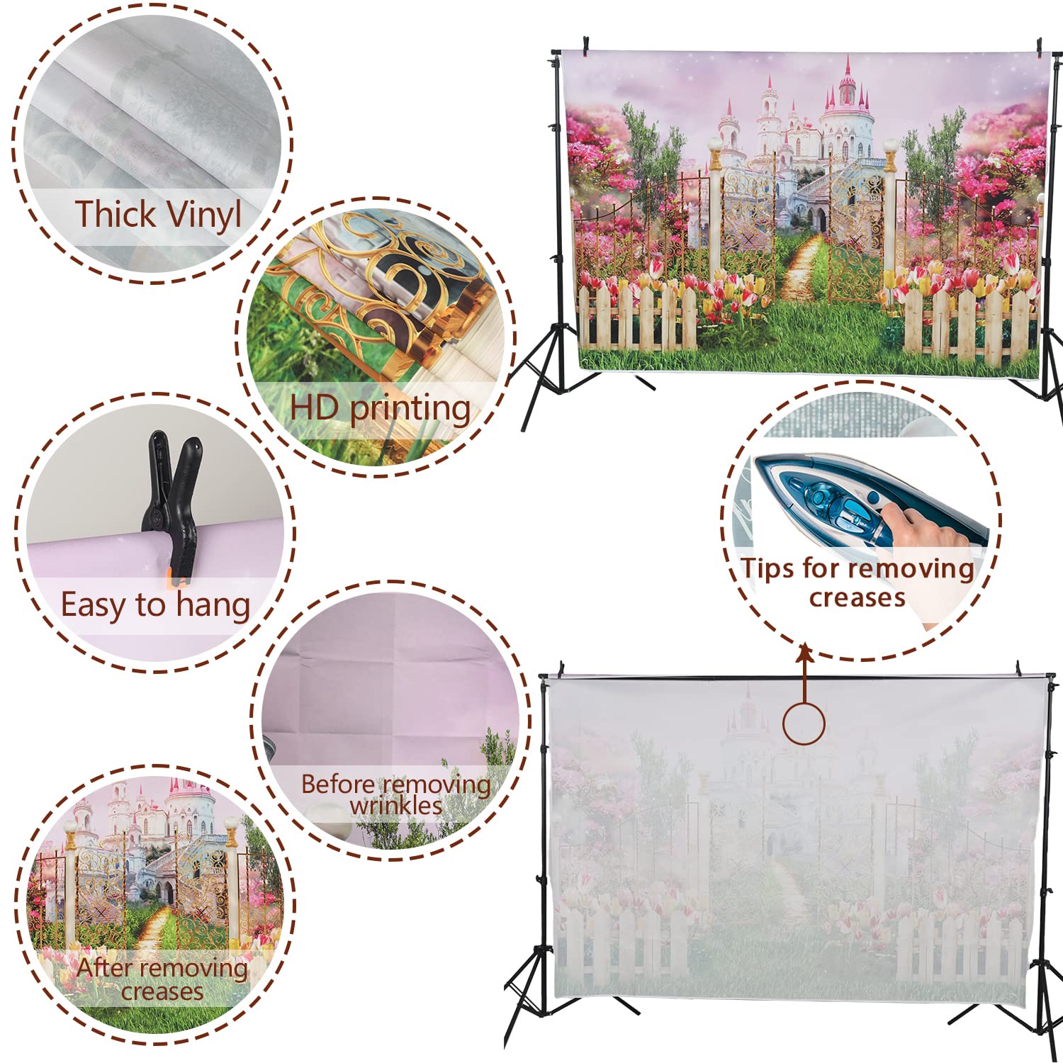 8x8ft Medieval Church Backdrop - Holland Stone Arch Cathedral Abbey Corridor Photography Background for Wedding, Portrait & Studio Shoots | Perfect for Kids & Adult Photoshoots, Baptisms & Religious Events