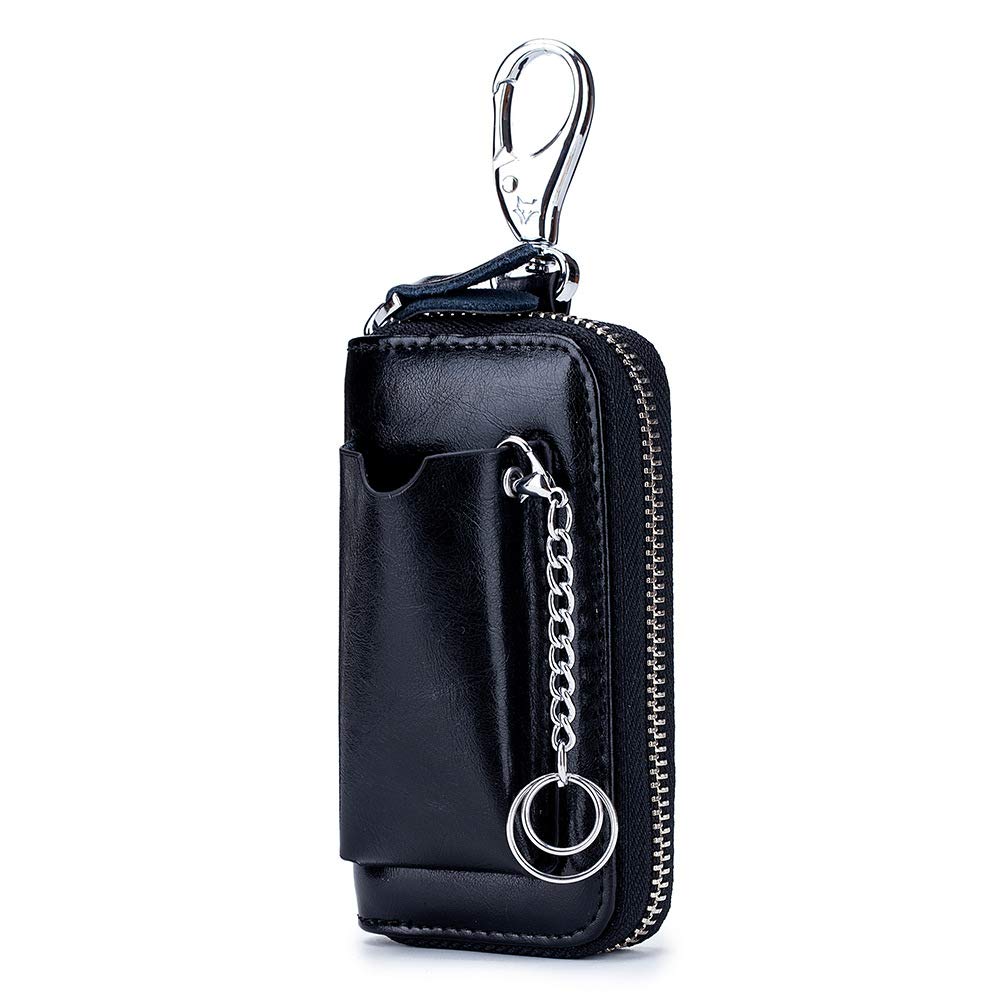 Genuine Leather Car Key Wallet for Women & Men - Key Holder Organizer with Card Slots - Perfect for Travel, Work & Everyday Use