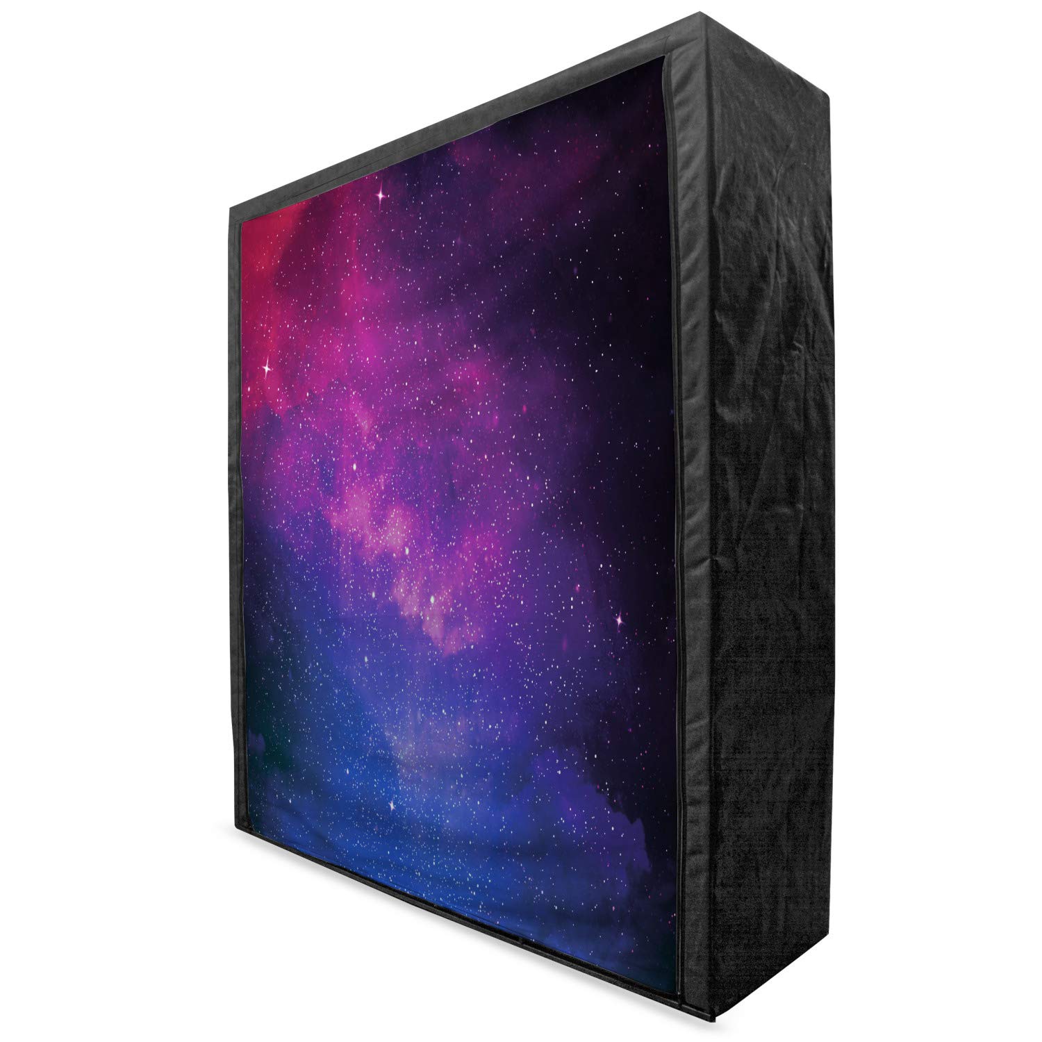 Ambesonne Galaxy Portable Fabric Wardrobe - Pink & Blue Nebula Astronomy Print Closet Organizer with Shelves, 59