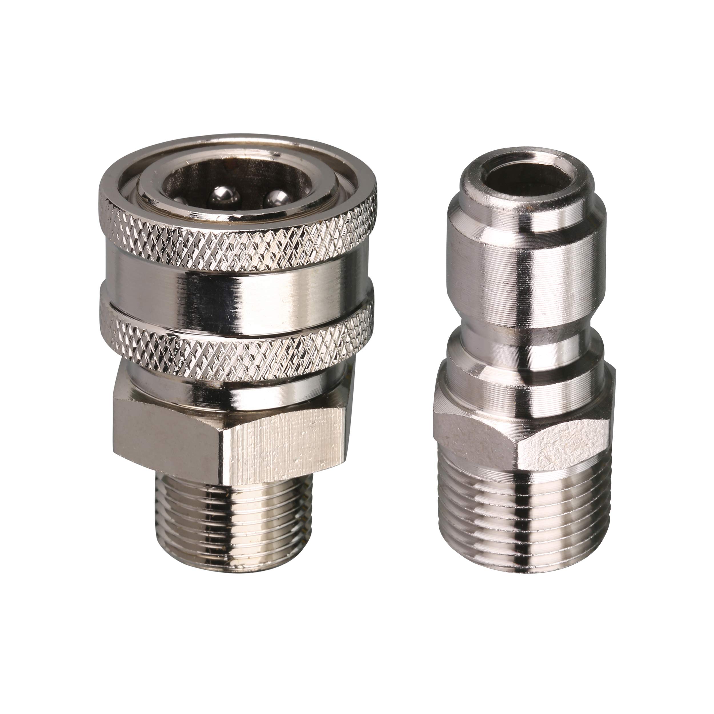 3/8 Inch Quick Connect Pressure Washer Ball Valve Kit - Heavy Duty Brass Fittings for Power Washer Accessories, Garden Hose & Water Sprayer Connections (Ideal for Car Washing, Deck Cleaning & Outdoor Equipment Maintenance)
