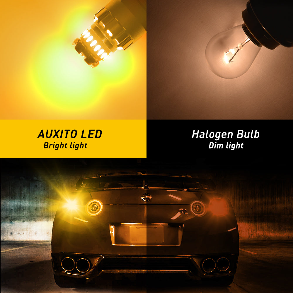 1156 LED Turn Signal Light Bulbs - Super Bright Amber Yellow (400% Brighter) - Perfect for Cars, Trucks, Motorcycles & Trailers - Enhanced Visibility & Safety