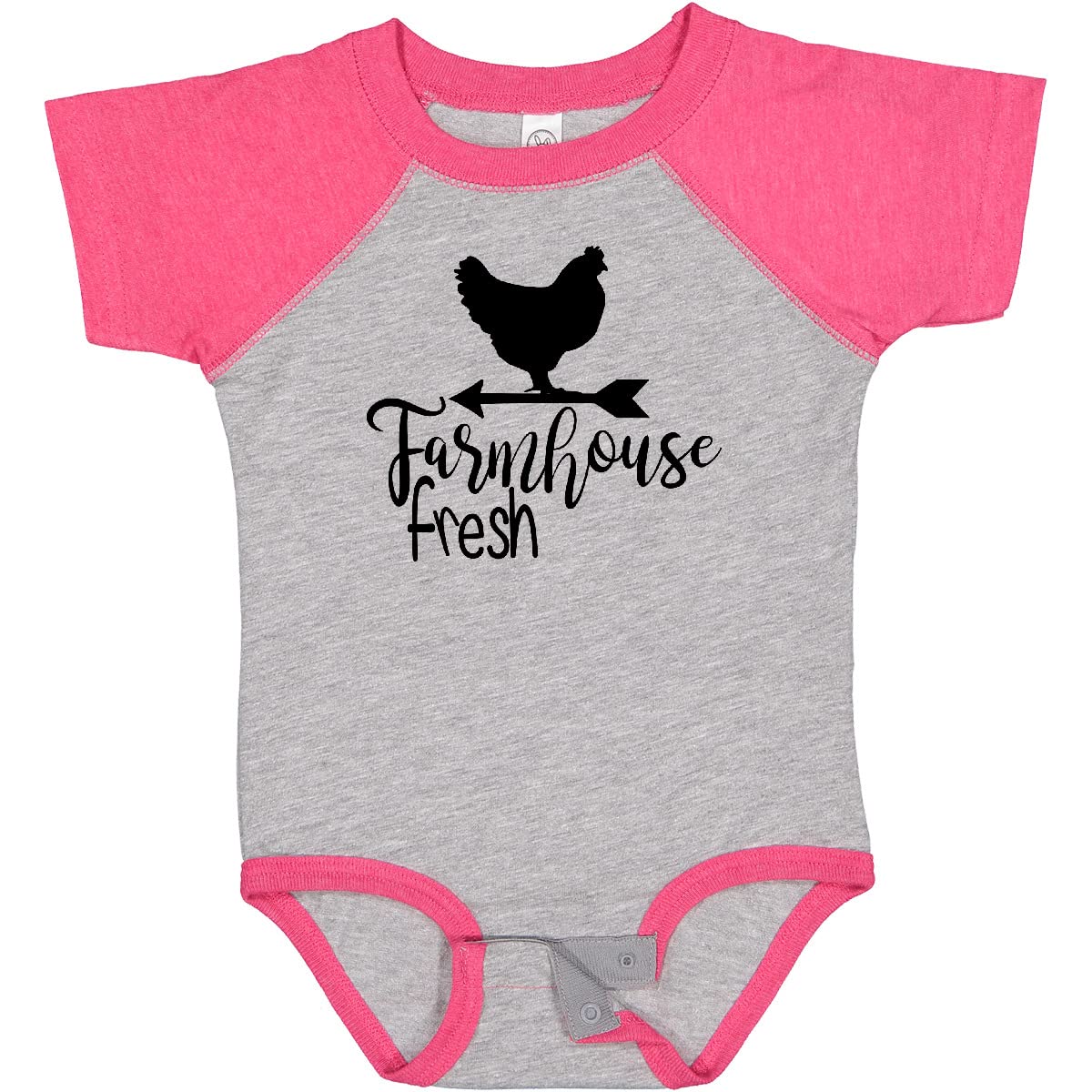 Inktastic Farmhouse Fresh Chicken Baby Bodysuit - Cute Organic Cotton Onesie for Newborns & Infants - Perfect for Family Photos, Playdates & Everyday Wear
