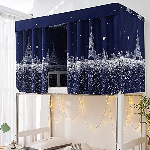 YUXI8541NO Printed Bed Canopy with Rope & Clasp - Dormitory Bed Curtain for College Single Beds (4/4.5 inch Bunk Beds) - 1.15m Size, 13 Color - Perfect for Privacy, Study & Sleep in Dorms