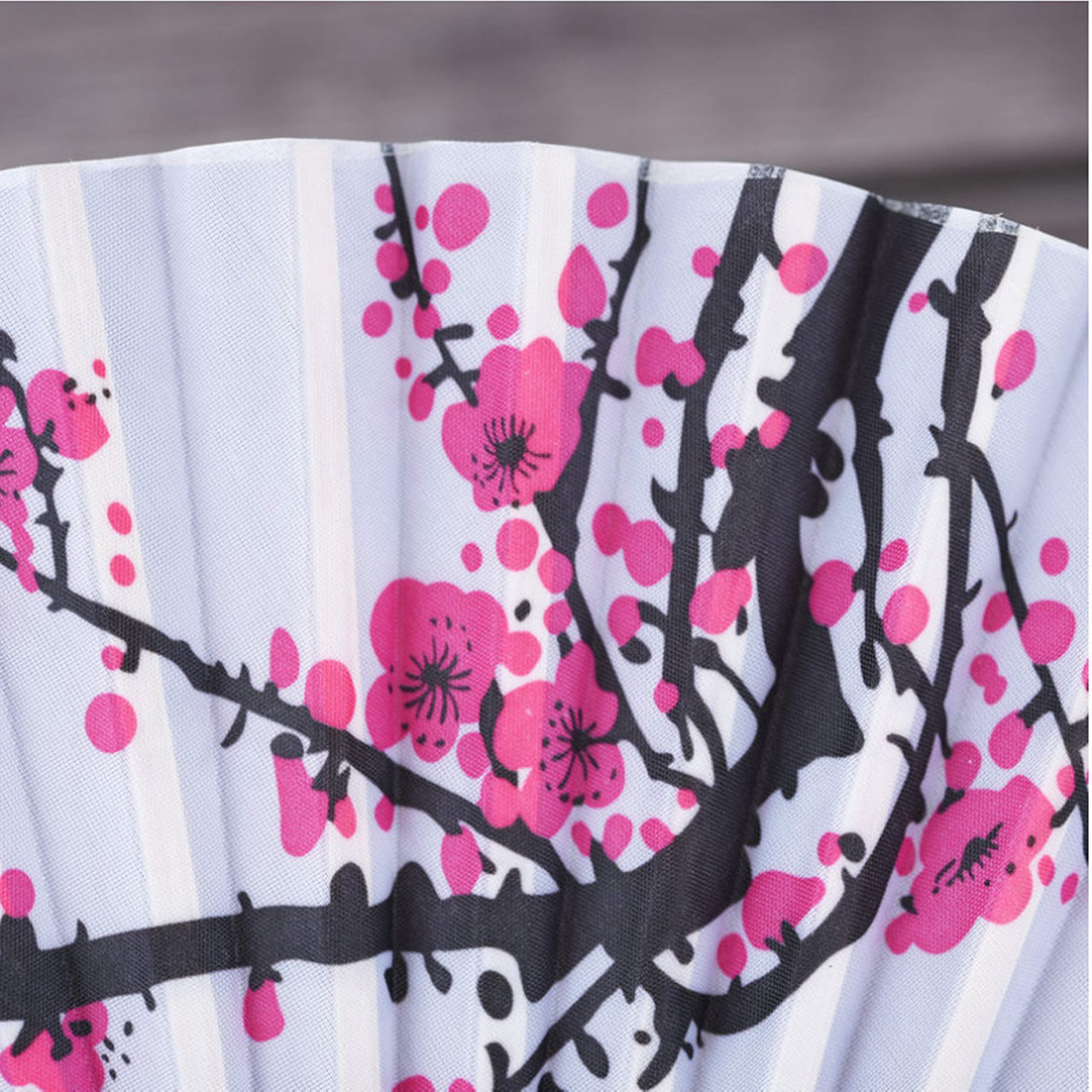 Elegant Cherry Blossom Silk Folding Hand Fan - Wedding Favors, Party Gifts for Women, DIY Decoration for Church Events & Music Festivals | Perfect for Bridal Showers, Asian-Themed Weddings & Summer Outdoor Celebrations