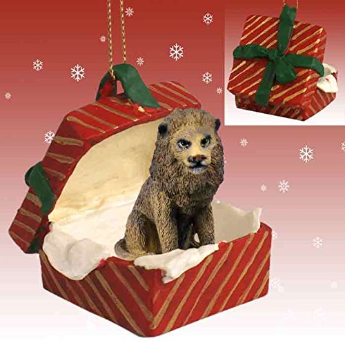 Lion Gift Box Red Ornament - Elegant Home Decor for Kitchen, Dining Room & Housewarming Gifts | Perfect for Christmas, Birthday & Special Occasions