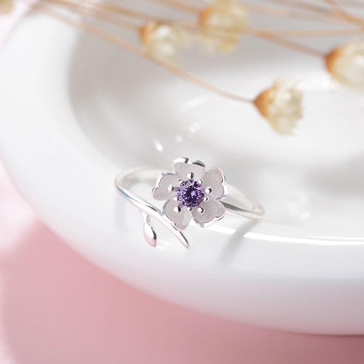Cherry Blossom White Flower Rings for Women - Elegant Floral Jewelry Gift for Mother's Day, Wedding, Anniversary | JZ041