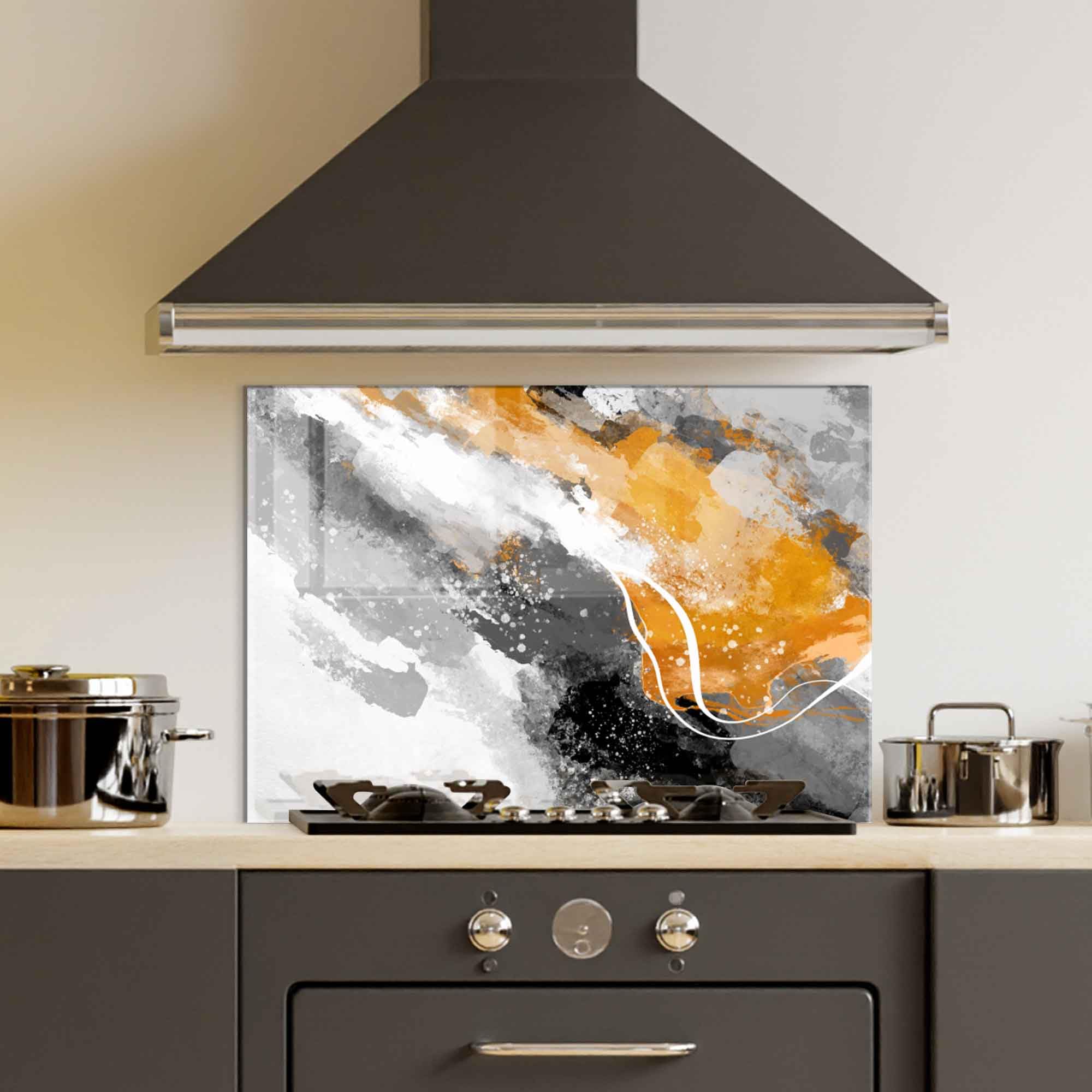 Tempered Glass Kitchen Backsplash - 30x16 Inch Heat-Resistant Stove Splash Guard, Waterproof Sink Cover & Modern Wall Decor for Home - Perfect for Cooking, Baking & Kitchen Protection