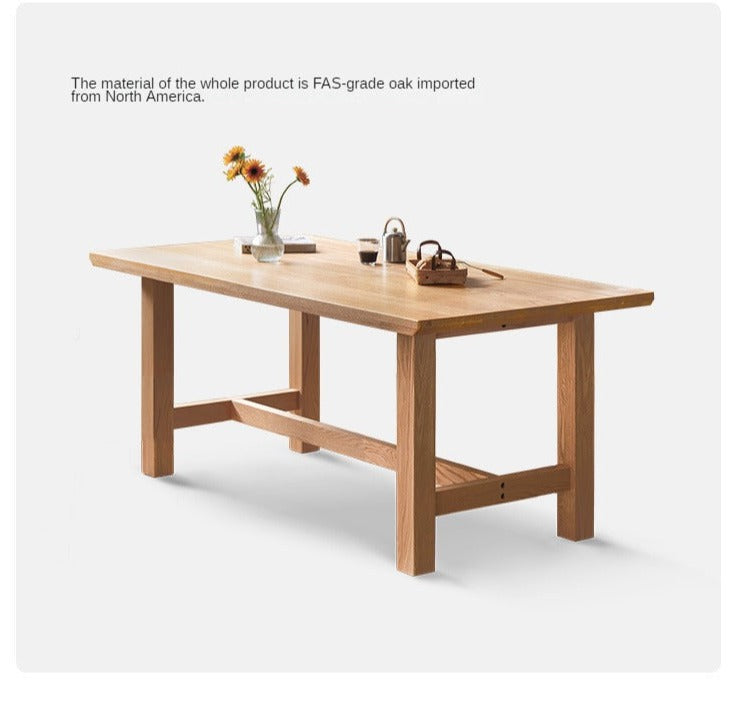 Rustic Style Dining Table - Solid Oak, Ash, Cherry Wood - Perfect for Farmhouse, Cottage & Country Home Dining Rooms