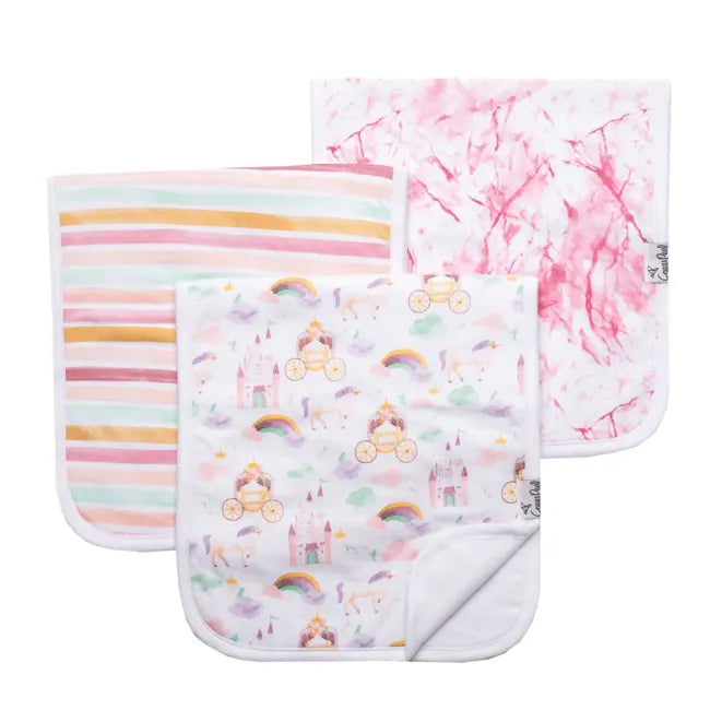 Copper Pearl Burp Cloths 3 Pack - Soft & Absorbent Baby Burp Cloths for Newborns - Enchanted Floral Design - Perfect for Feeding, Spit-Up & Everyday Use