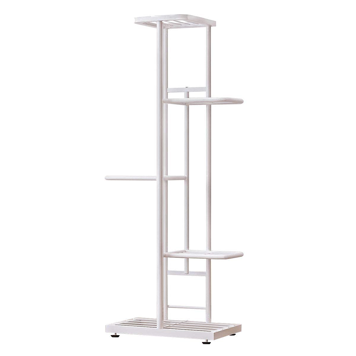 5 Tier Metal Plant Stand for Indoor & Outdoor Use - Sturdy Flower Pot Display Shelf for Plants, Herbs & Succulents - Perfect for Balcony, Garden, Patio & Home Decor (White)
