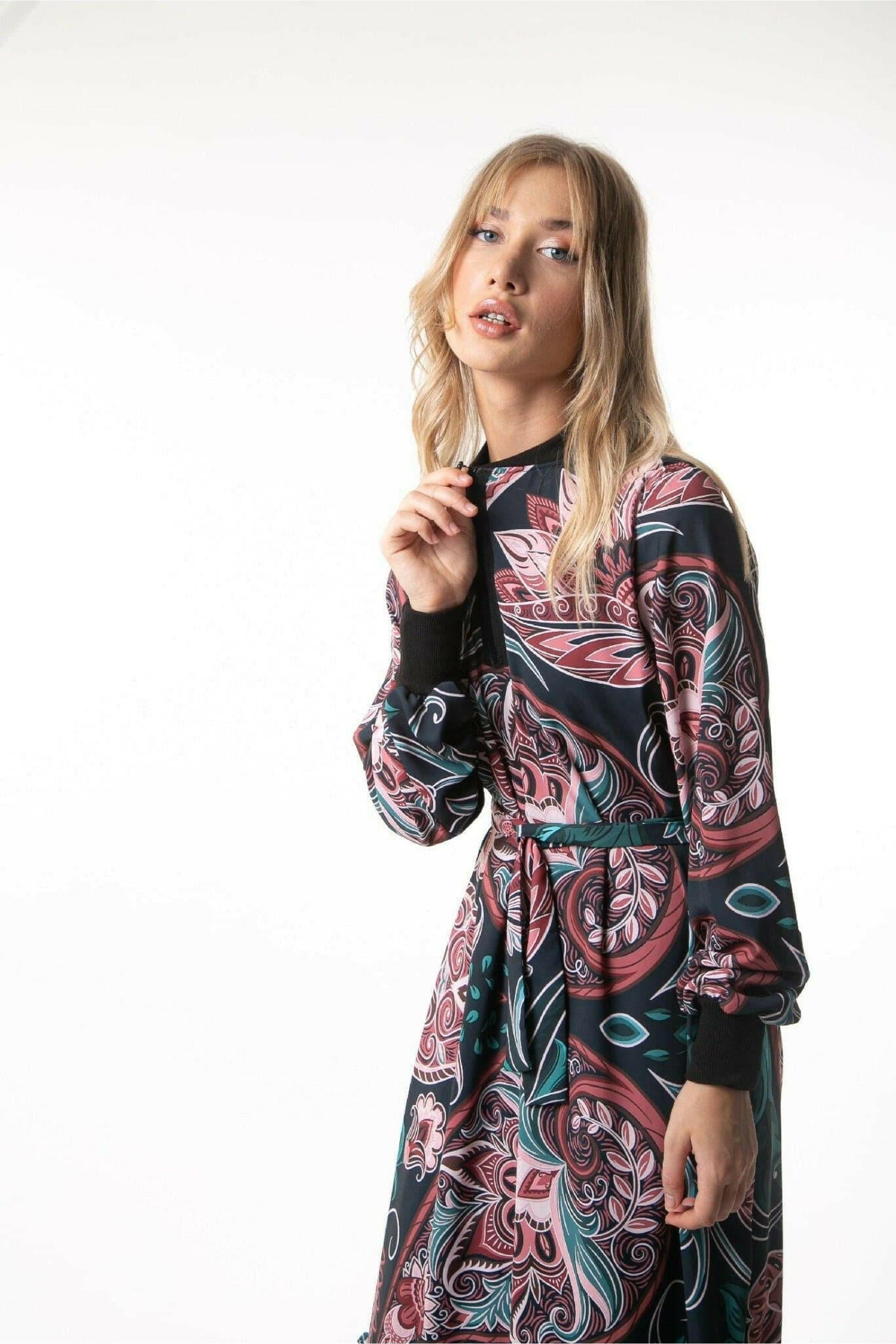 Elegant Floral Paisley Print Long Sleeve Maxi Dress for Women | Boho Chic Formal & Casual Wear | Perfect for Weddings, Parties & Everyday Outfits