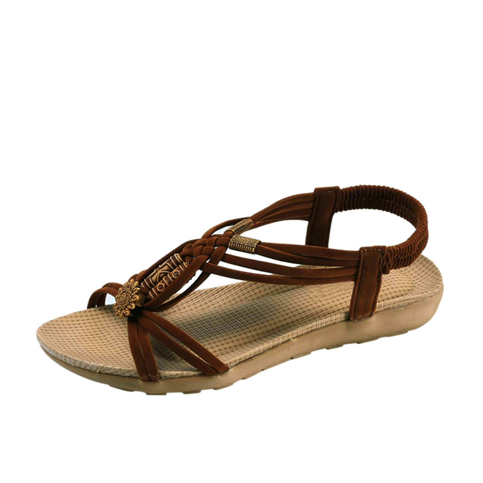 Women's Genuine Leather Slippers Size 9 - Comfortable Slip-On Sandals with Adjustable Strap | Casual Summer Shoes for Home, Beach & Outdoor Wear