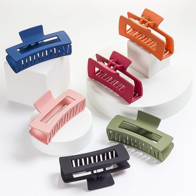 SUKAINA TRENDS Large Hair Claw Clips for Women - 4 Inch Banana French Design Hair Clips for Thin & Thick Hair - Strong Hold Hair Accessories in 5 Multicolor Options - Perfect for Work, Gym, and Everyday Styling