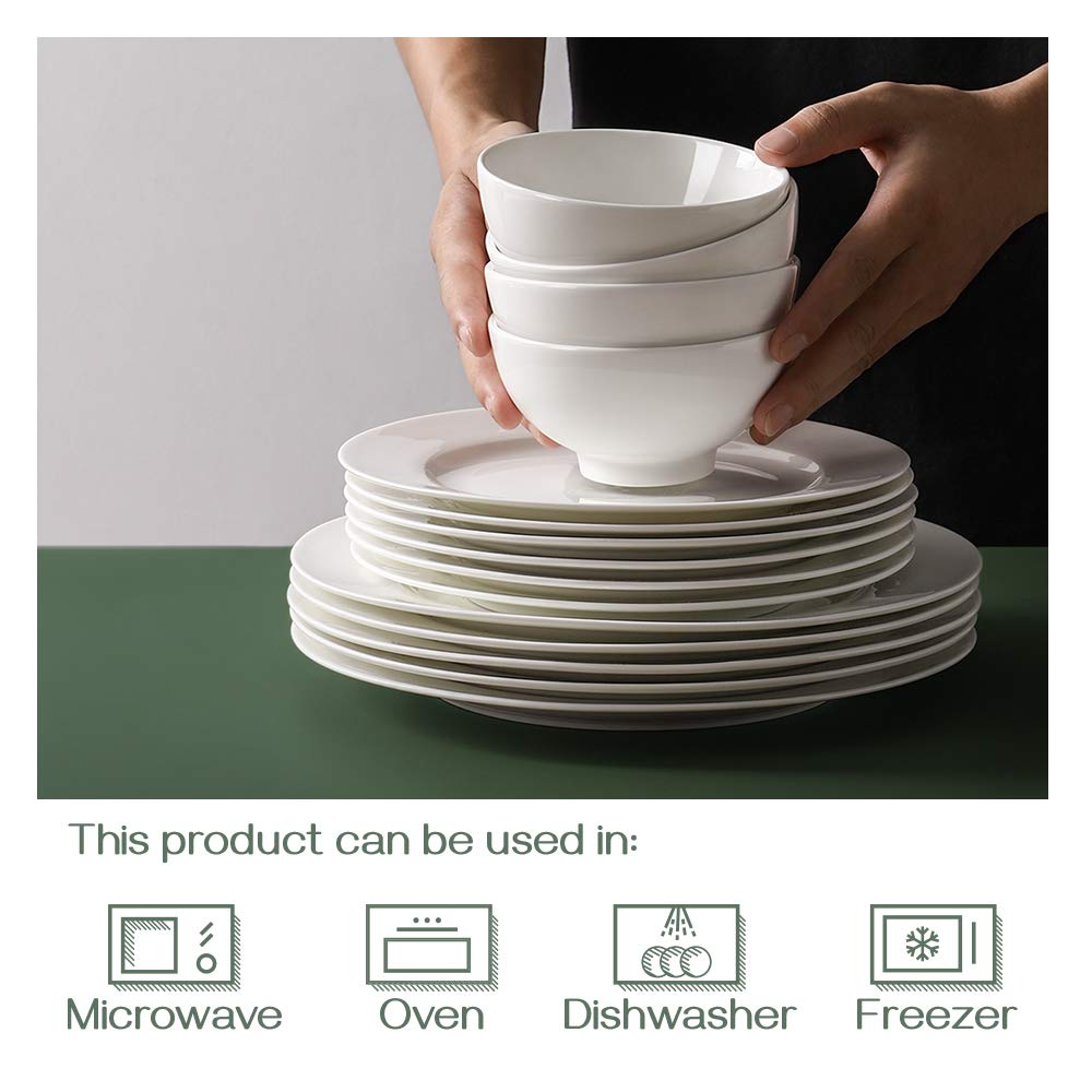 DOWAN 8-Pack 10oz Porcelain Small Bowls Set - Perfect for Ice Cream, Desserts, Salads, Fruits, Dips & Side Dishes | Elegant White Serving Bowls for Home, Restaurant & Party Use