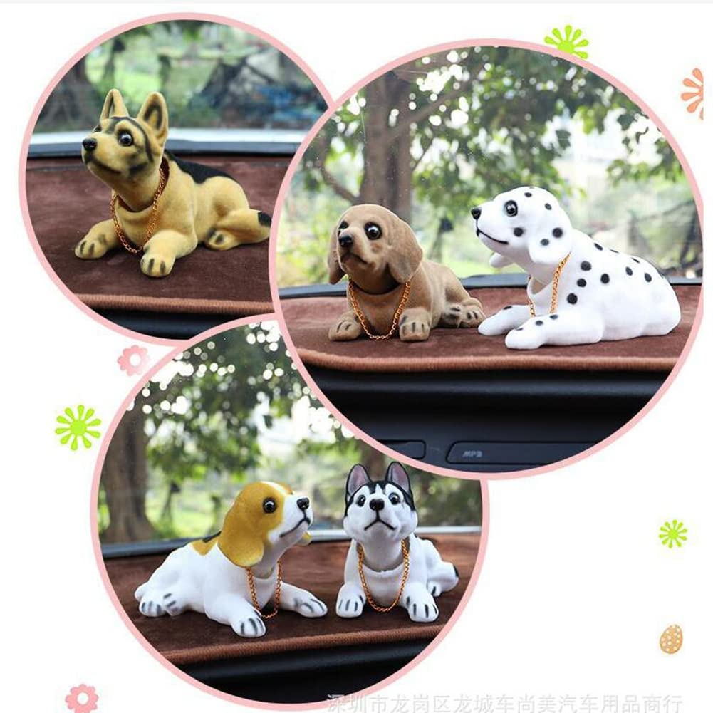 SEADEAR Nodding Dog Car Dashboard Decorations - Cute Resin Dog Ornament for Car, Desk & Office - Fun Dashboard Accessories for Pet Lovers & Car Enthusiasts (Perfect Gift for Dog Owners & Auto Fans)