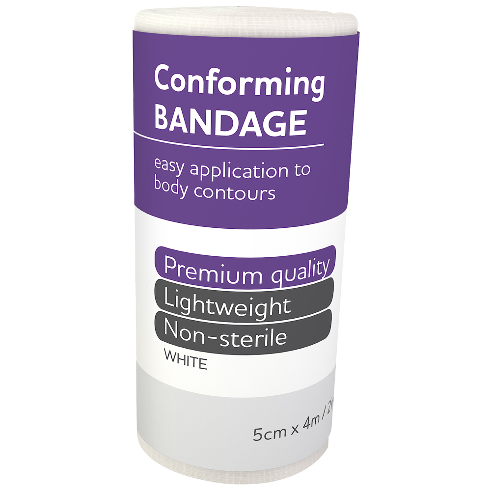 Maxiplast Conforming Gauze Bandage Rolls - Self-Adhesive, Breathable & Stretchy for Wound Care, First Aid, and Sports Injuries (10 Pack) - Ideal for Home, Hospital, and Emergency Kits