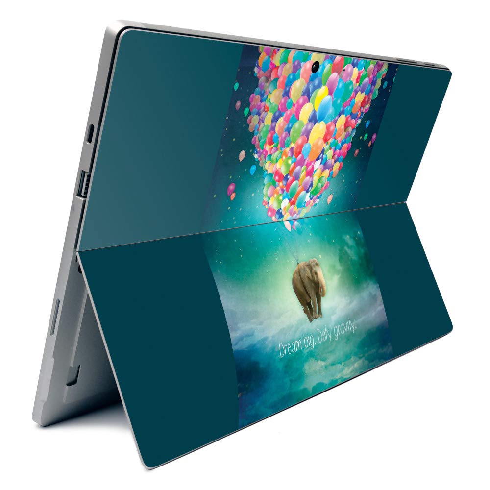 MightySkins Carbon Fiber Skin for Microsoft Surface Pro 7 - Elephant Balloons Design | Textured Protective Cover | Easy to Apply & Remove | Made in USA | Perfect for Work, School & Travel