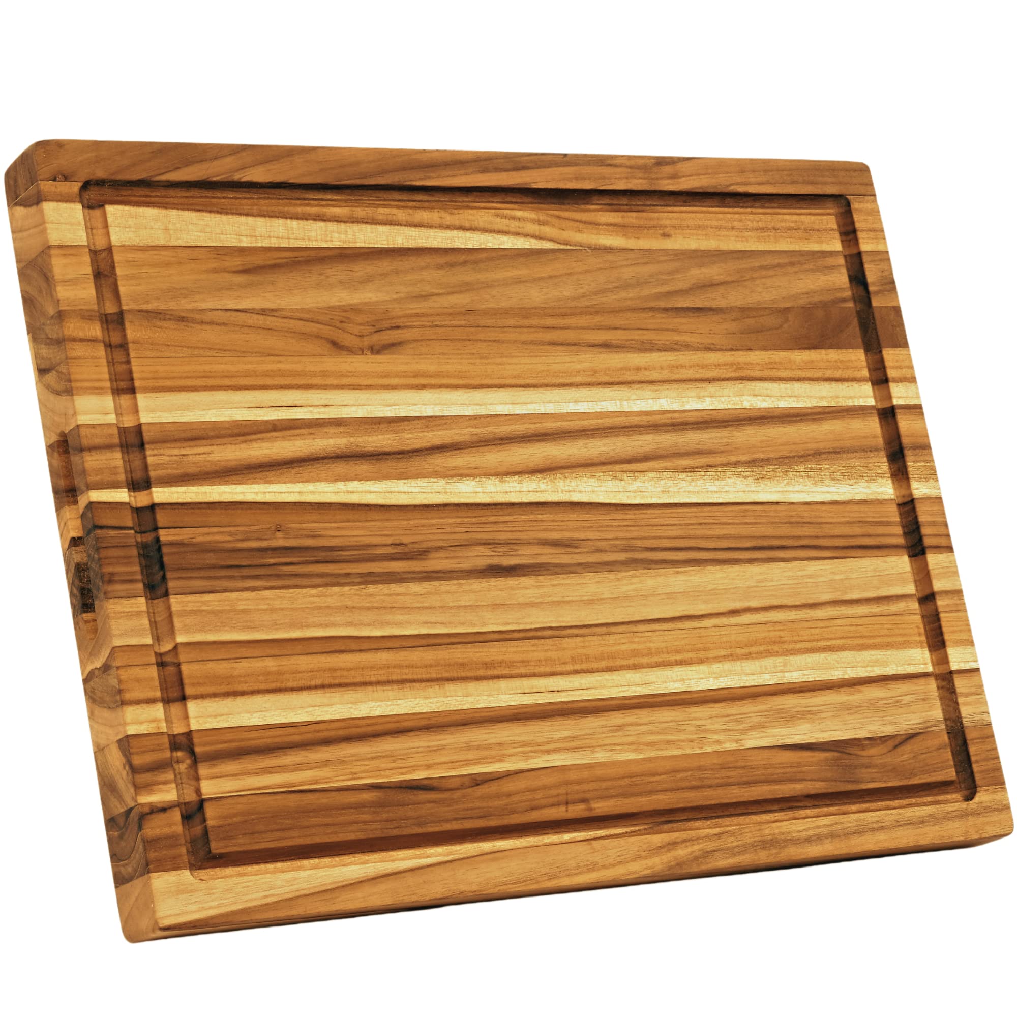 Premium XXX-Large Teak Wood Cutting Board with Juice Groove - Reversible Chopping Board with Hand Grips (24 x 18 x 1.5 inches) - Perfect for Meat, Vegetables & Fruits - Ideal for Kitchen, BBQ & Outdoor Cooking