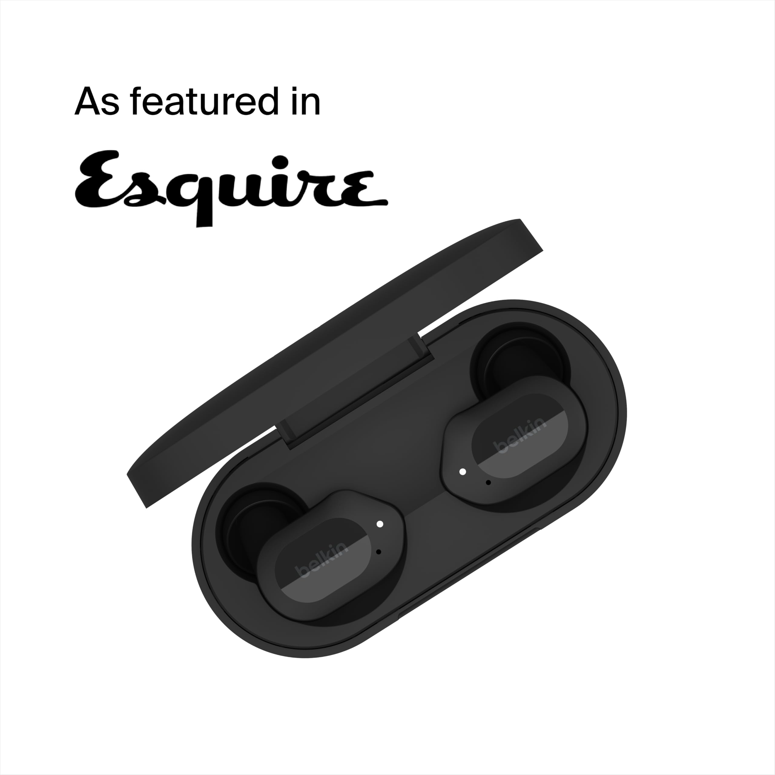 Belkin SOUNDFORM Play True Wireless Earbuds - Bluetooth 5.0 Headphones with 3 EQ Presets, IPX5 Waterproof, 38H Playtime for iPhone, Samsung Galaxy, Google Pixel & Android - Black | Perfect for Gym, Running, Workouts & Daily Commute