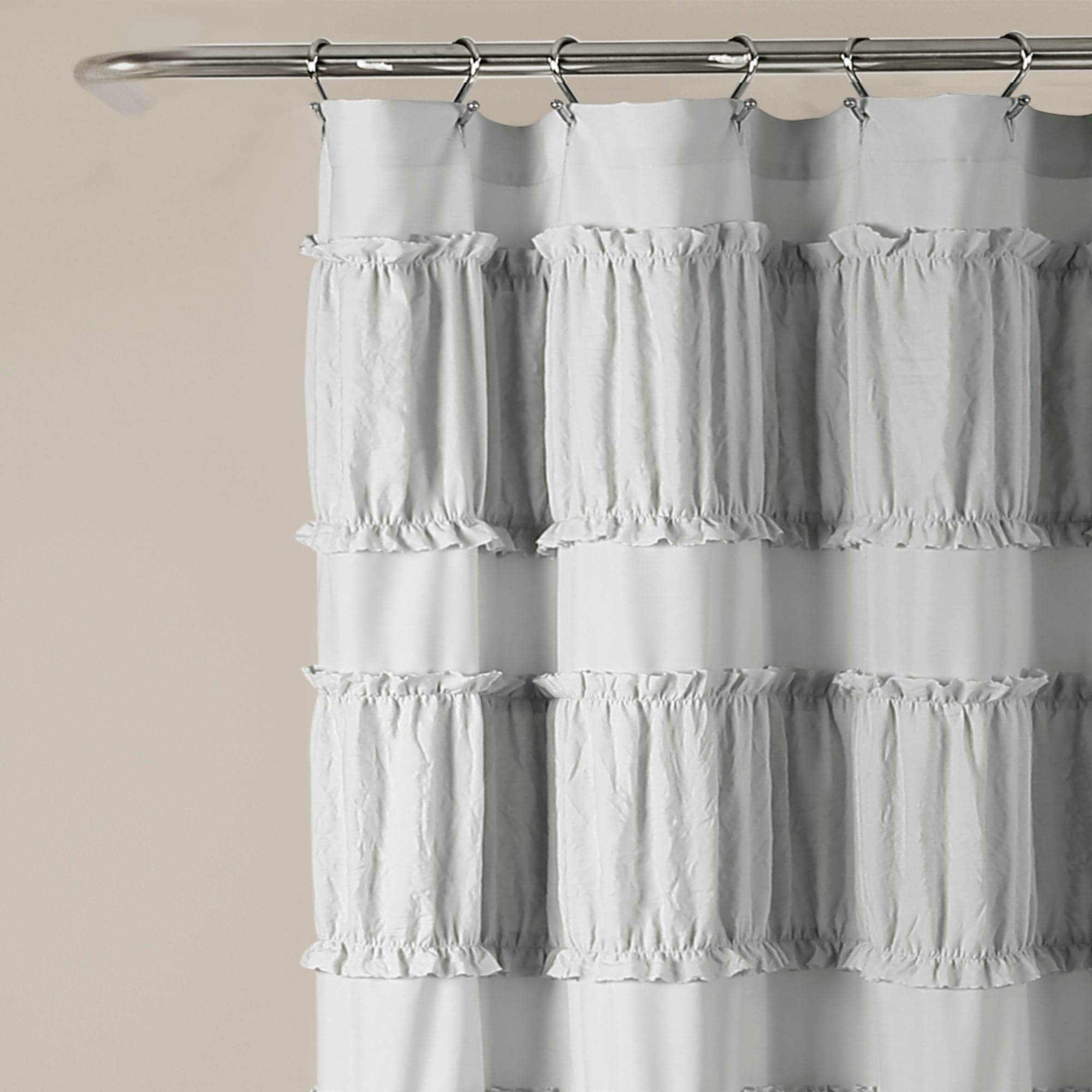 Nova Ruffle Shower Curtain - Waterproof Bathroom Decor with Elegant Ruffles for Modern Home, Perfect for Bathroom, Guest Room, and Spa Retreat
