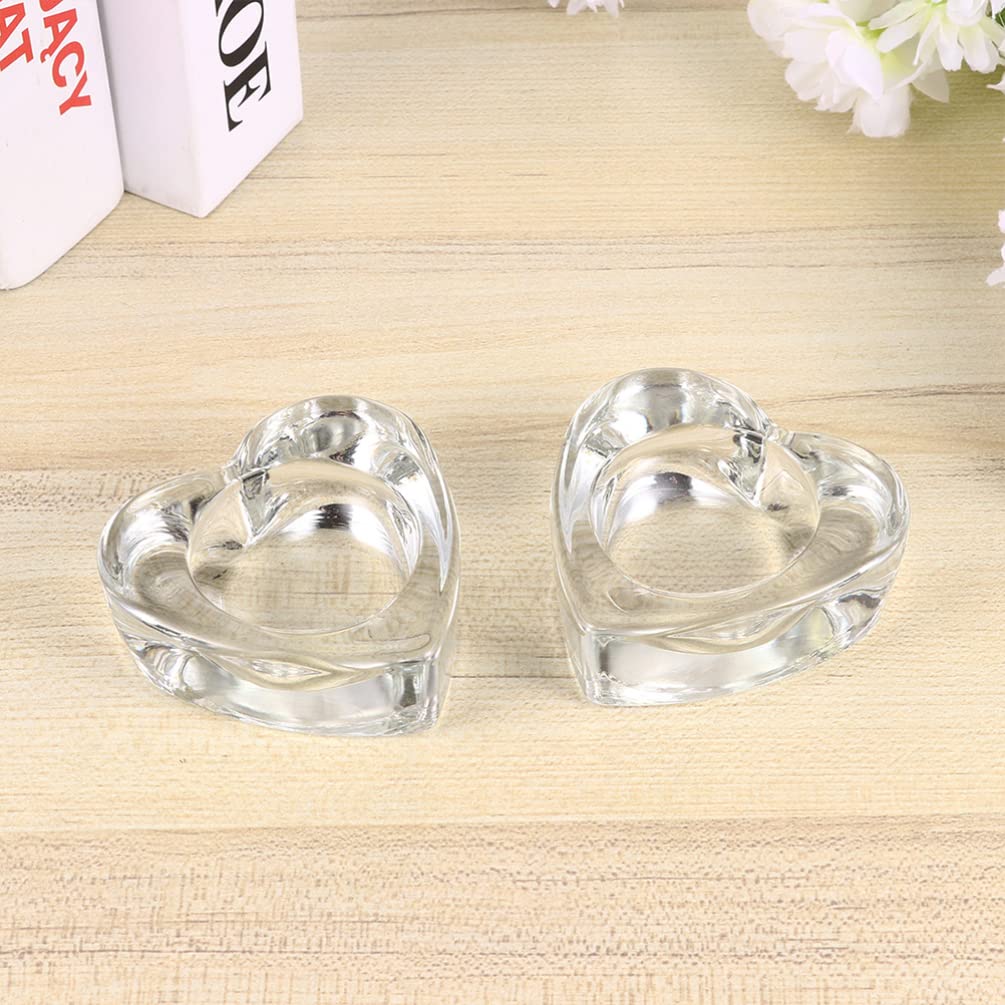 FOMIYES 3-Piece Heart Shaped Glass Candle Holders Set - Clear Tapered Candlesticks, Pillar Candle Stand & Cone Incense Holder for Tabletop Decor, Romantic Dinner, Wedding Centerpiece & Home Decoration