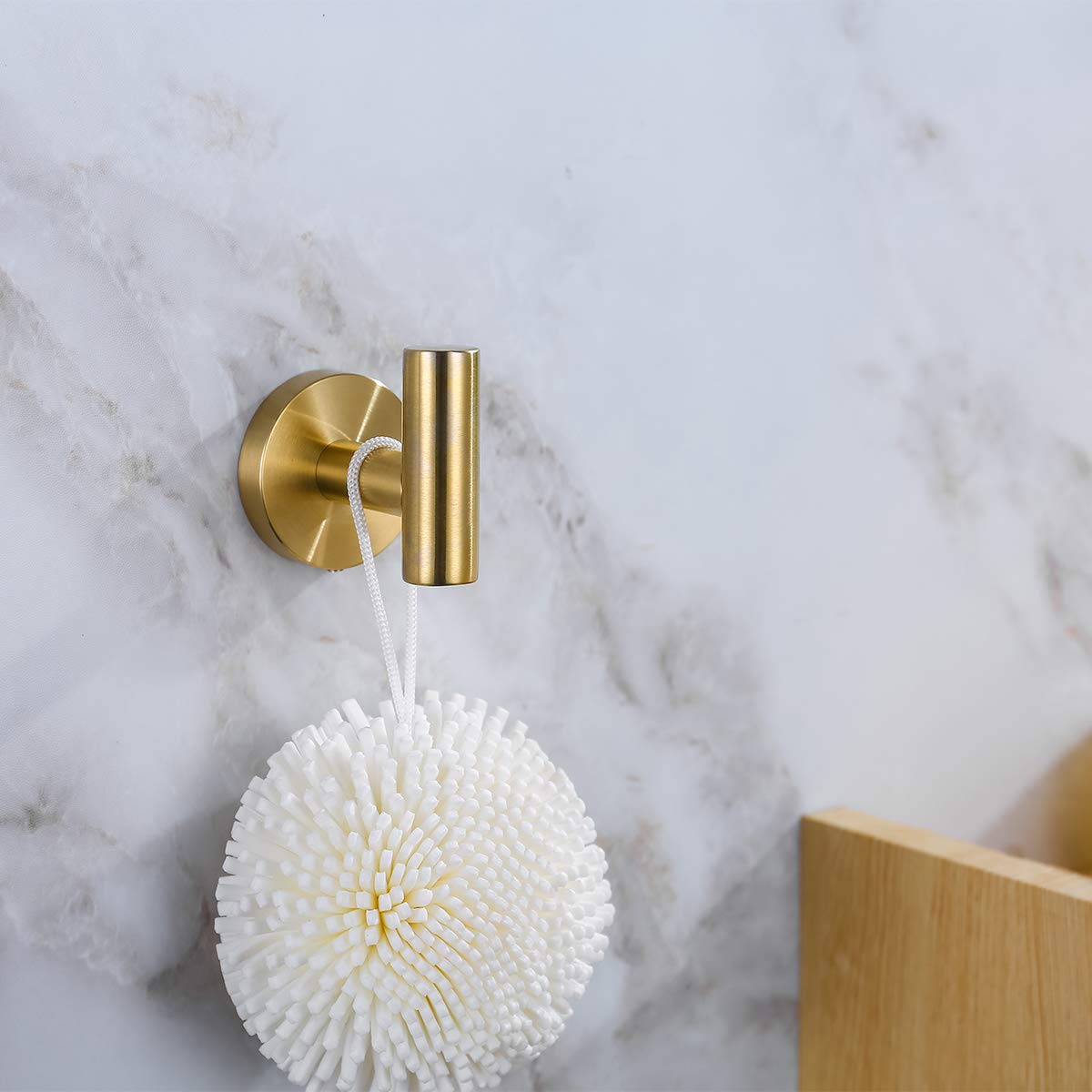 2 Pack Gold Towel Hooks - Stainless Steel 304 Bathroom & Kitchen Wall Hooks for Towels, Robes & Coats - Rustproof Bathroom Hardware Accessories for Home, Spa & Hotel Use