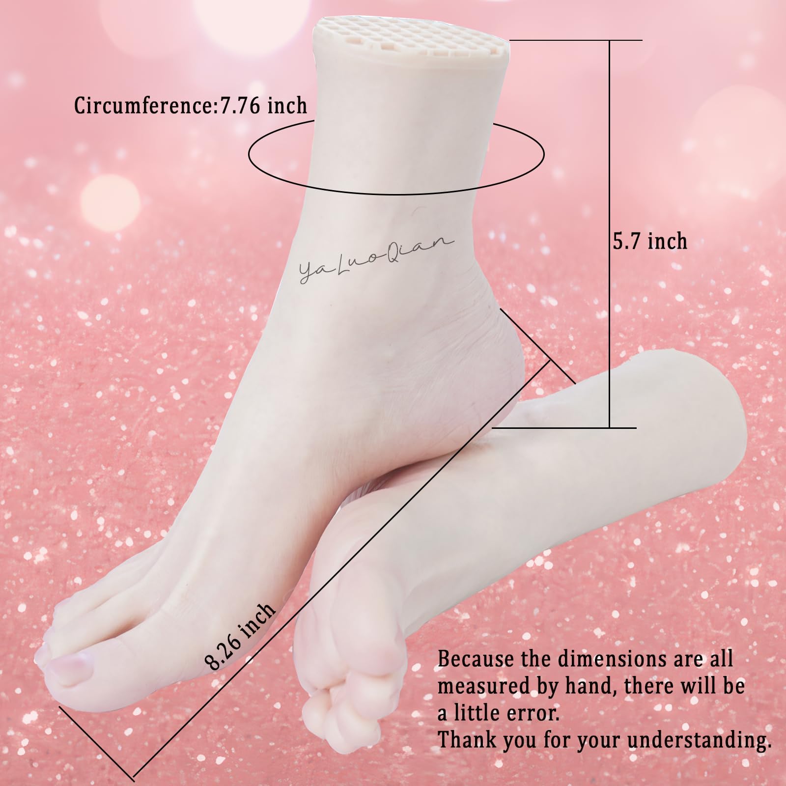 Realistic Silicone Female Feet Mannequin - 1 Pair Lifelike Display for Jewelry, Shoes & Socks - Perfect for Art, Photography & Retail Store Displays