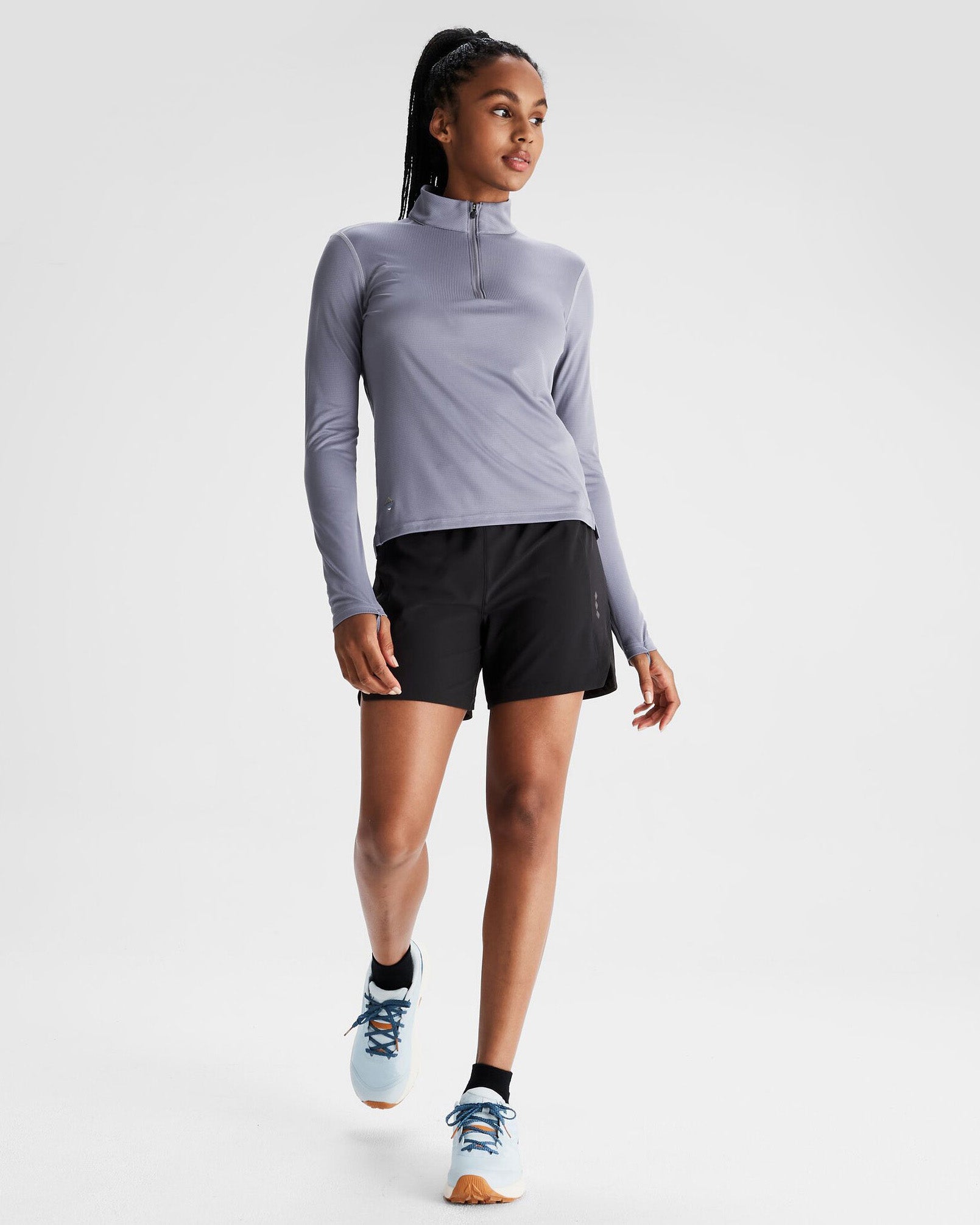 Women's Seeker 5 Inch Running Shorts - Black Stingray Color for Gym, Yoga & Outdoor Activities