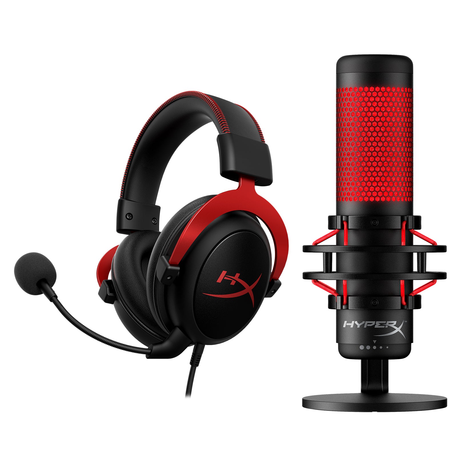 HyperX Cloud II Wired Gaming Headset with QuadCast USB Microphone Bundle - Perfect for PC, PS4, Xbox Gaming & Streaming