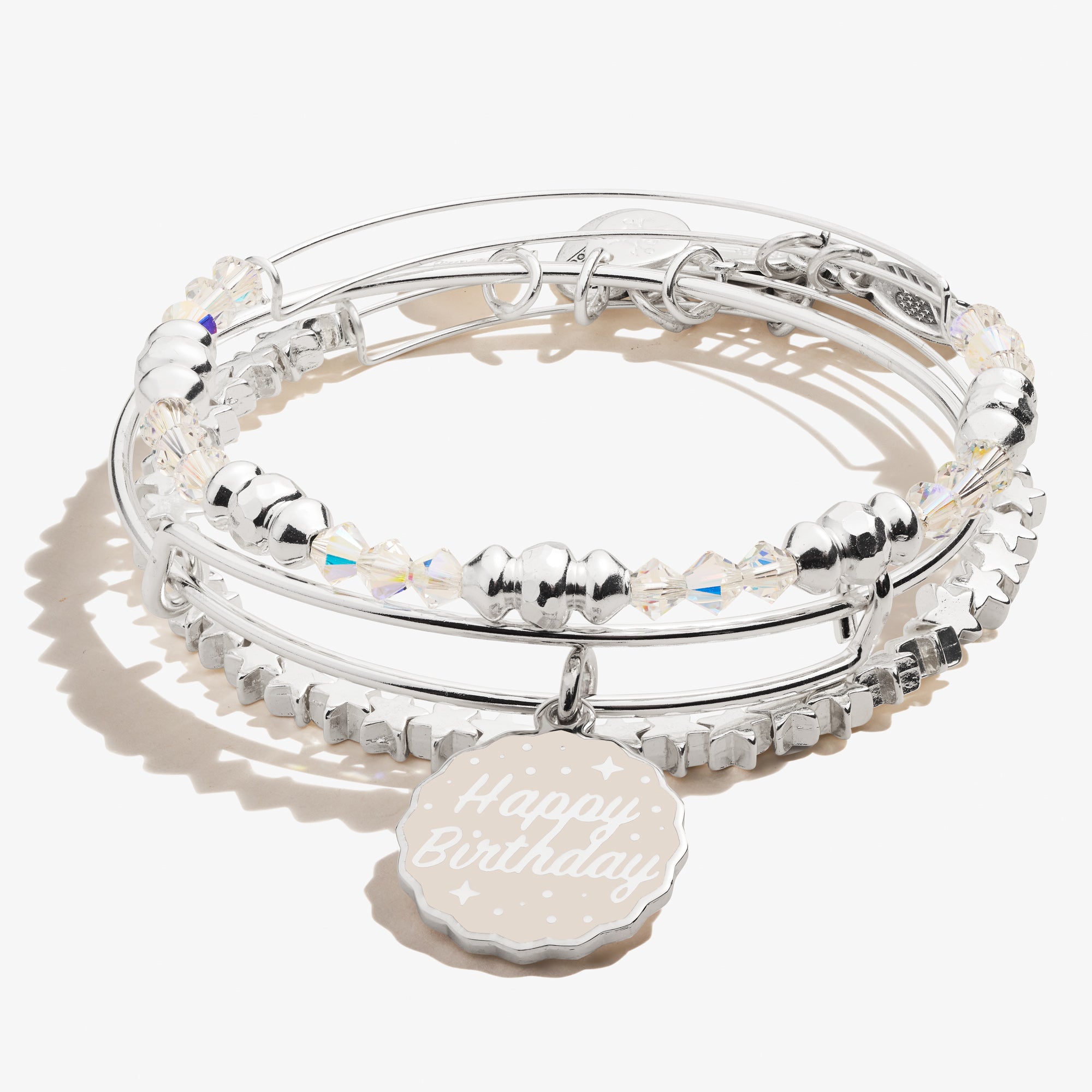 Happy Birthday Beaded Star Bangle Set - Trendy Beaded Bracelet Gift for Women & Girls - Perfect for Birthday Parties, Graduation & Special Occasions