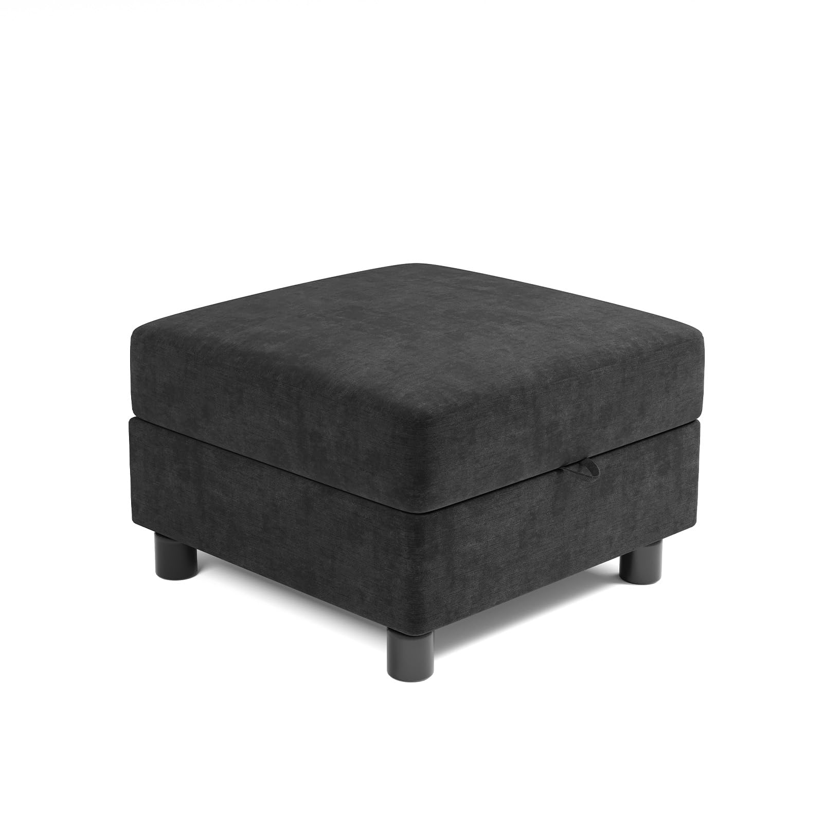 Modular Storage Ottoman Sectional Sofa with Reversible Chaise - Convertible Ottoman for Living Room, Dark Gray - Perfect for Small Spaces, Home Theater & Guest Seating