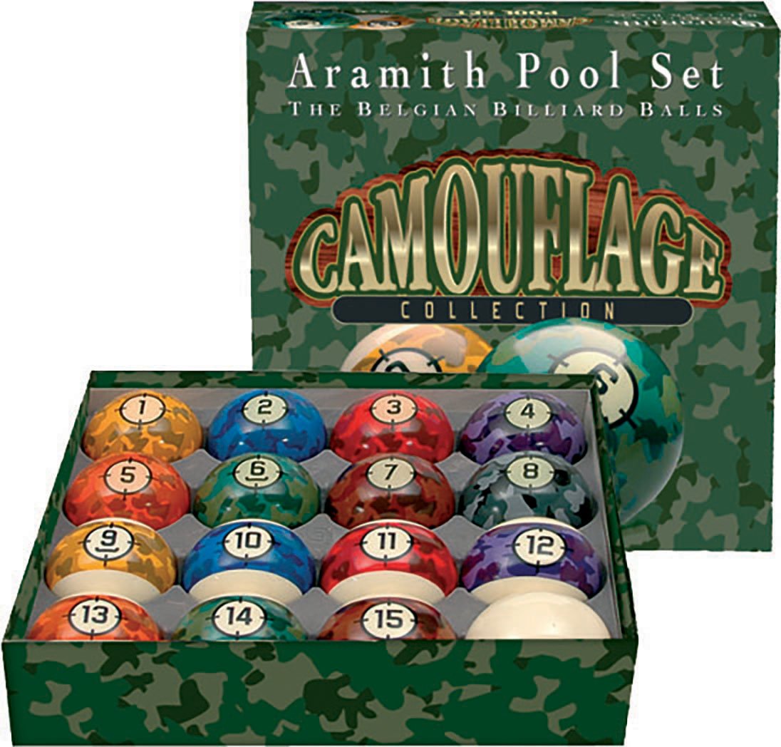 Aramith Camouflage Pool Balls Set - Professional Billiard Balls for Pool Tables | Perfect for Game Rooms, Bars, and Home Entertainment