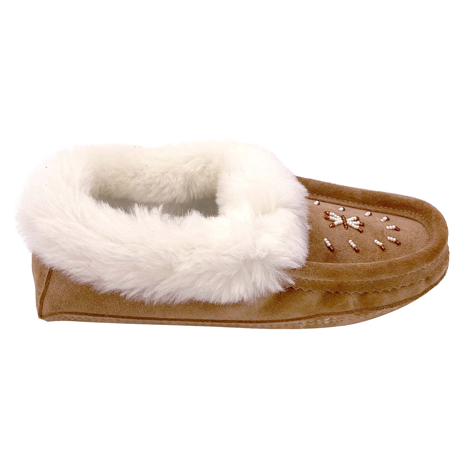 Women's Cozy Fleece-Lined Soft Sole Beaded Moccasin Slippers - Warm House Shoes for Indoor Comfort & Winter Relaxation