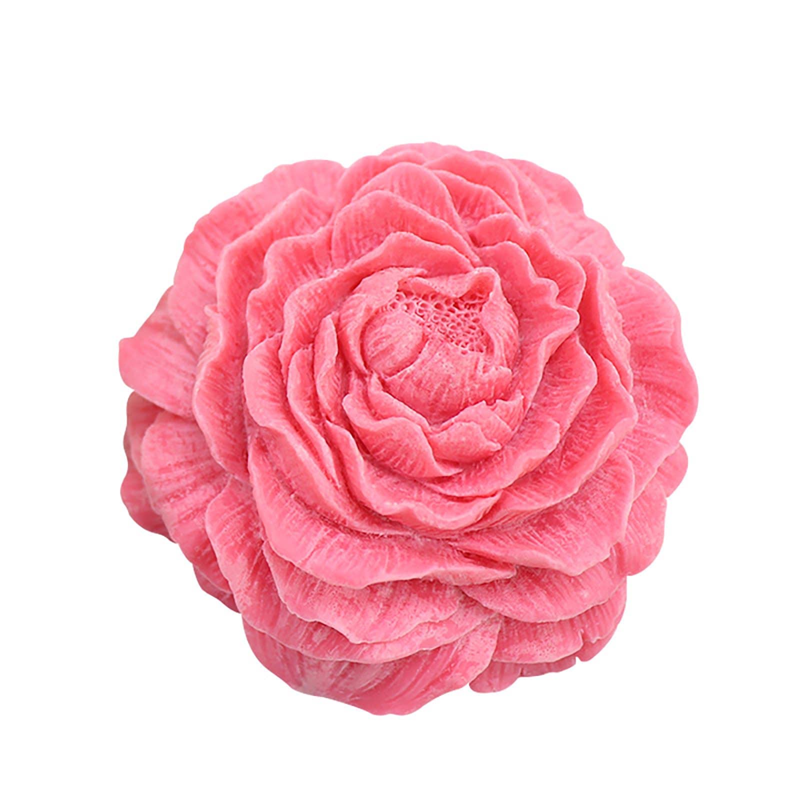 Peony Flower Silicone Soap Molds - 6 Cavity DIY Soap Making Kit for Handmade Soaps, Candles & Resin Crafts - Reusable Non-Stick Baking Mold for Home Decor & Gift Making