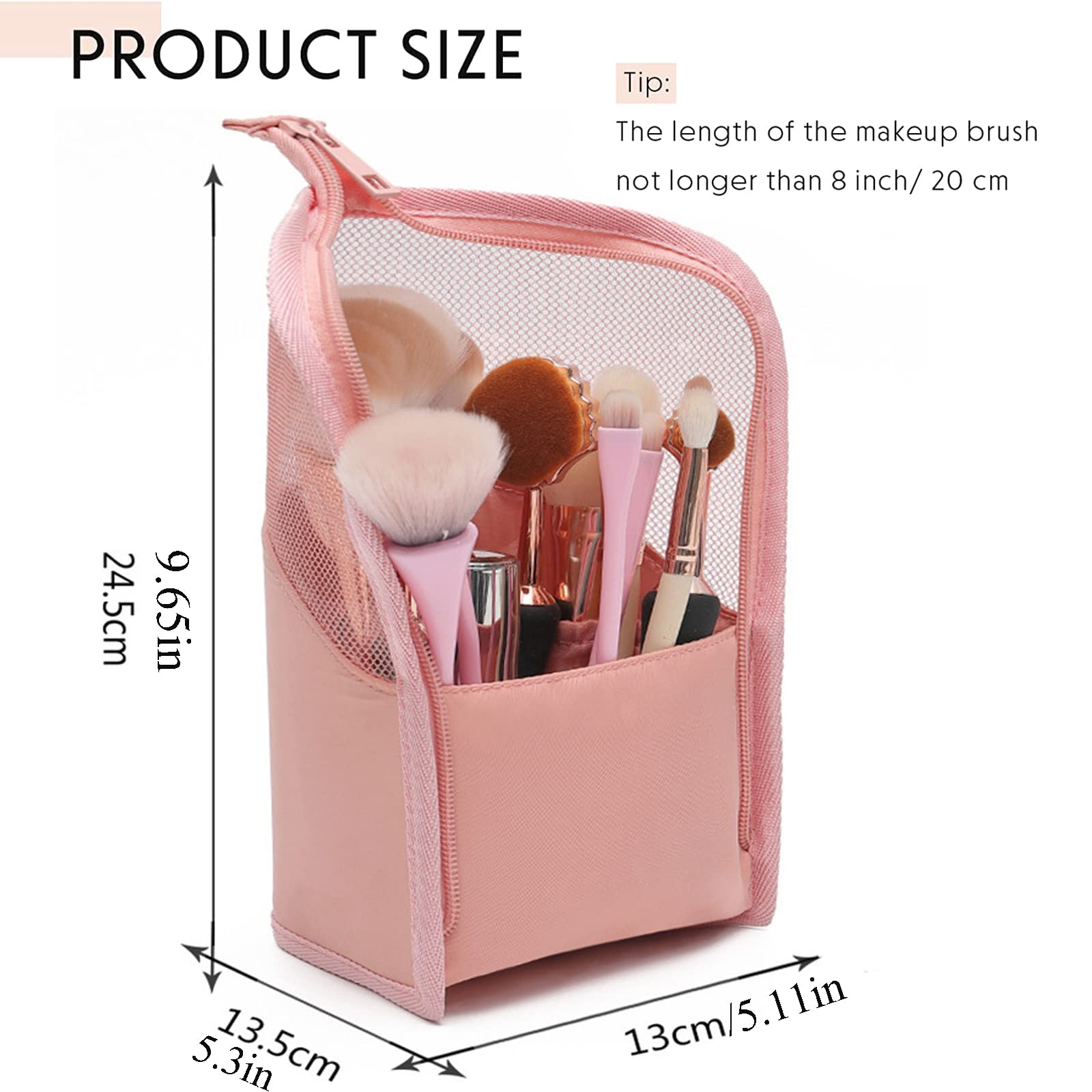Waterproof Travel Makeup Brush Holder Bag for Women & Girls - Portable Cosmetic Brush Organizer for On-the-Go Beauty Essentials | Perfect for Air Travel, Gym, Vacation & Daily Makeup Storage