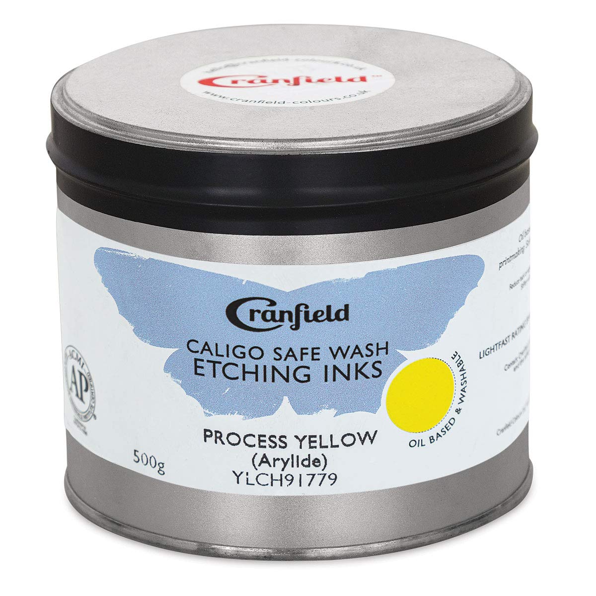 Caligo Safe Wash Etching Ink - Process Yellow (Arylide), 500g Can | Non-Toxic Water-Based Ink for Printmaking, Art Projects & DIY Crafts
